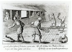 Een Spel Real Tennis met Sportballades eronder door English School